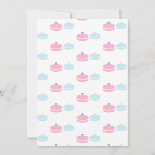Macarons Roze Blauw Geslacht Hij of zij Kaart (Achterkant)