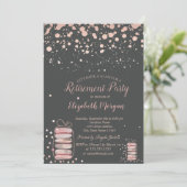 Macarons Roze Goud Pensioen Kaart (Staand voorkant)