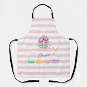 Macarons, Roze Strepen Schort (Voorkant)