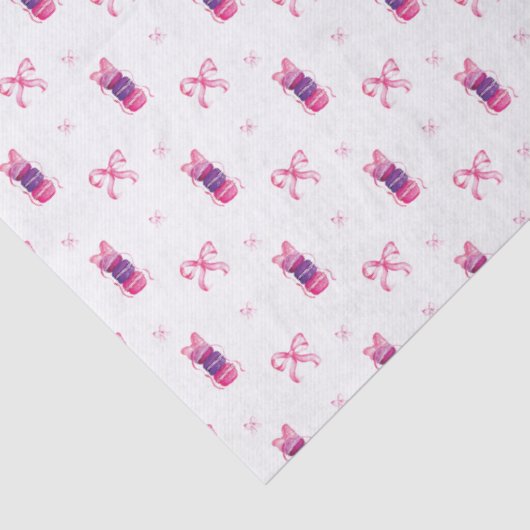 Macarons Roze Strikje Coquette Verjaardag Bruidsfe Tissuepapier (Detail)