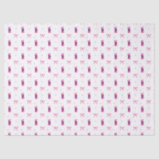 Macarons Roze Strikte Coquette Verjaardag Bruidsfe Tissuepapier (Voorkant)