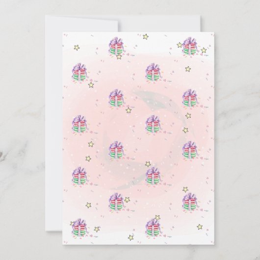 Macarons, sterren Het is een meisje Baby shower Kaart (Achterkant)