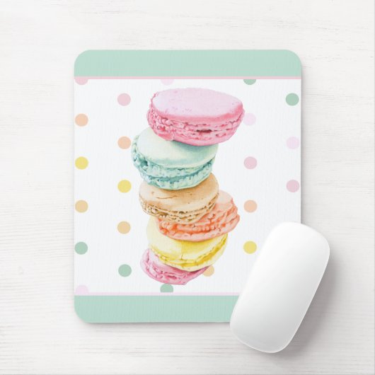 Macarons stippen Mousepad Muismat (Met muis)