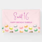 Macarons Sweet 16 Feestbanner Spandoek (Horizontaal)