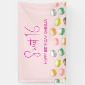 Macarons Sweet 16 Feestbanner Spandoek (Verticaal)