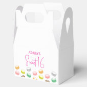Macarons Sweet 16-feestje Bedankdoosjes (Geopend)