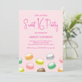 Macarons Sweet 16 Party Kaart (Staand voorkant)