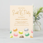 Macarons Sweet 16 Party Kaart (Staand voorkant)