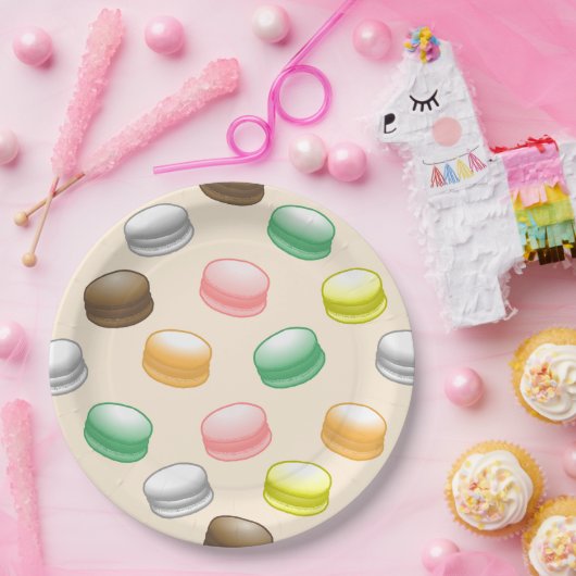 Macarons Sweet 16 Party Papieren Bordje (Feest)