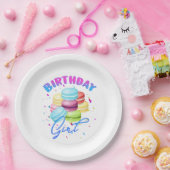 Macarons Sweet Birthday Girl Snoep Lovers Theme Papieren Bordje (Feest)
