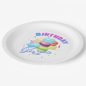 Macarons Sweet Birthday Girl Snoep Lovers Theme Papieren Bordje (Gekanteld)