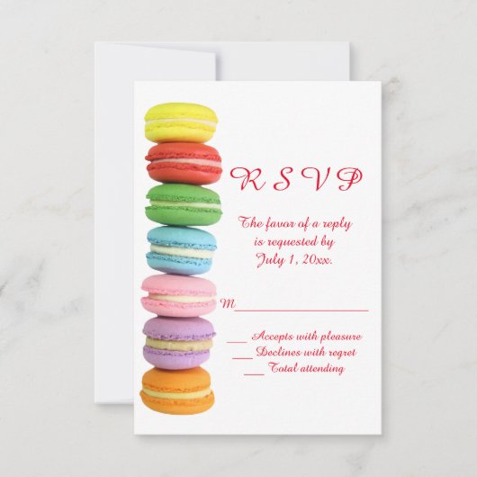 Macarons Wedding RSVP Kaartje (Voorkant)