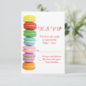 Macarons Wedding RSVP Kaartje (Staand voorkant)