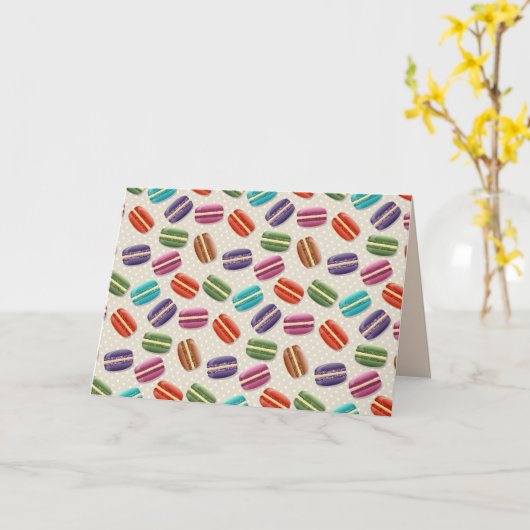 macarons wenskaart kaart (Gele Bloem)