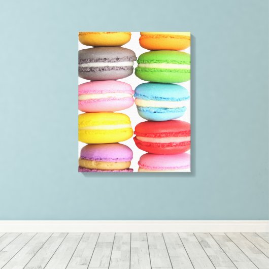 Macarons Wrapped Canvas Afdruk (Insitu (Houten vloer))