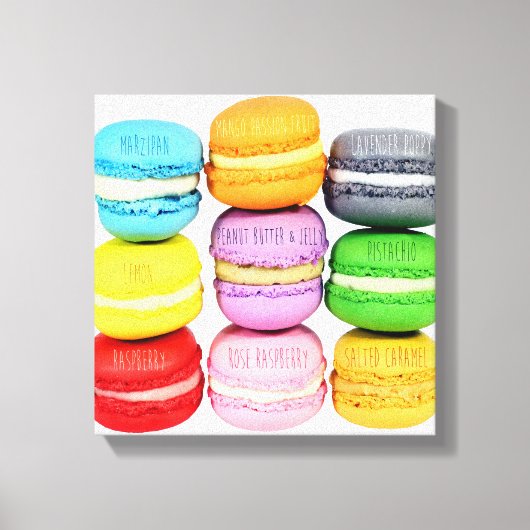 Macarons Wrapped Canvas Afdruk (Voorkant)