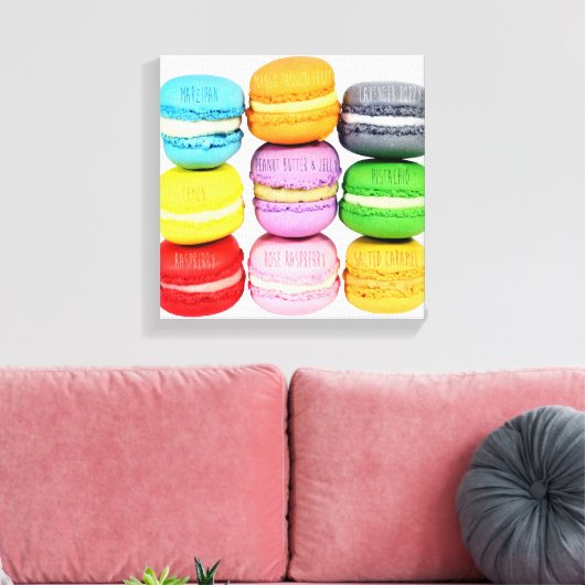 Macarons Wrapped Canvas Afdruk (Insitu (Woonkamer))