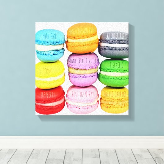 Macarons Wrapped Canvas Afdruk (Insitu (Houten vloer))