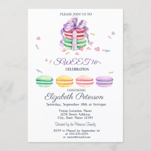Macarons Zigzag Frans Sweet 16 Kaart