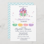 Macarons Zigzag French Sweet 16 Kaart (Voorkant / Achterkant)