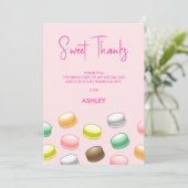 Macarons zoet 16 bedankkaart (Staand voorkant)