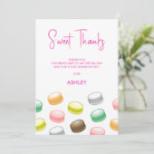 Macarons zoet 16 bedankkaart (Staand voorkant)