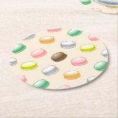 Macarons zoet 16 ronde kartonnen onderzetter (Gebogen)