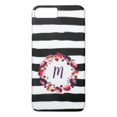 Macarons, zwart monogram, witte strepen Case-Mate iPhone case (Achterkant)