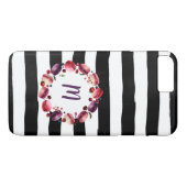 Macarons, zwart monogram, witte strepen Case-Mate iPhone case (Achterkant (Horizontaal))