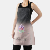 Macarons Zwarte Glitter Ombre Rose Goud Schort (Insitu)