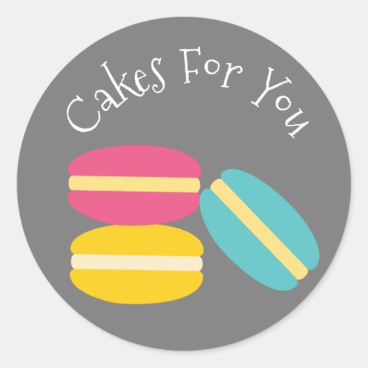 Macaroon cakes ontwerp Gift business branding Ronde Sticker (Voorkant)