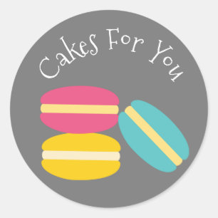 Macaroon cakes ontwerp Gift business branding Ronde Sticker