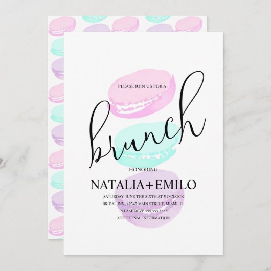 Macaroon Cookies Bunch Pastel Vrijgezellenfeest Br Kaart (Voorkant / Achterkant)