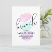 Macaroon Cookies Bundel Pastelkleurig Bruidsontbij Kaart (Staand voorkant)