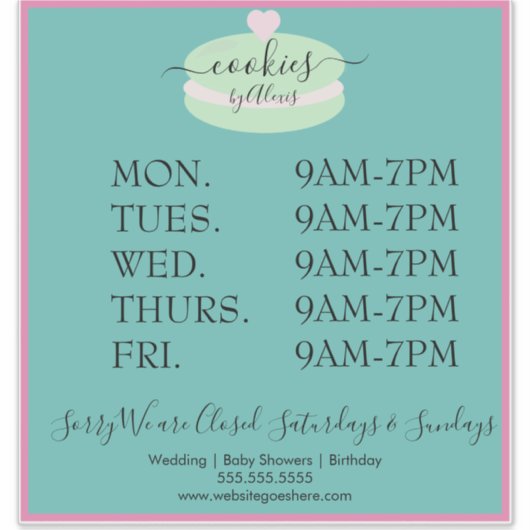 Macaroon Cookies Logo Bakery Business Sign Sticker (Voorkant)