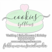Macaroon Cookies Logo Bakery Business Sticker (Voorkant)