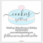 Macaroon Cookies Logo Bakery Business Sticker (Vel)