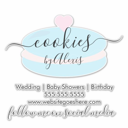 Macaroon Cookies Logo Bakery Business Sticker (Voorkant)