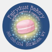 Macaroon koekjesbakkerij, gepersonaliseerd ronde sticker (Voorkant)