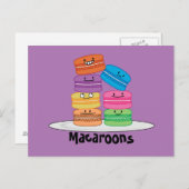 Macaroon Macaroons Cookie Franse zoete dessert Briefkaart (Voorkant / Achterkant)