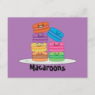 Macaroon Macaroons Cookie Franse zoete dessert Briefkaart