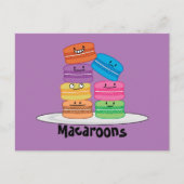 Macaroon Macaroons Cookie Franse zoete dessert Briefkaart (Voorkant)
