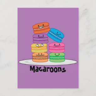 Macaroon Macaroons Cookie Franse zoete dessert Briefkaart