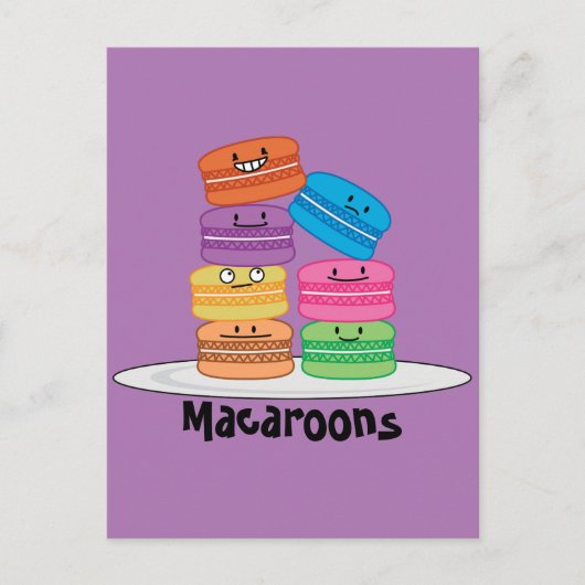 Macaroon Macaroons Cookie Franse zoete dessert Briefkaart (Voorkant)