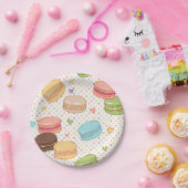 Macaroon, meerdere kleuren, polka dot, hart, patro papieren bordje (Feest)