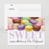 Macaroon meringue koekjes bakken recept kaart (Voorkant / Achterkant)