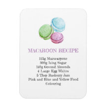 MACAROON RECIPE KITCHEN FLEXIBEL FRIDGE MAGNET