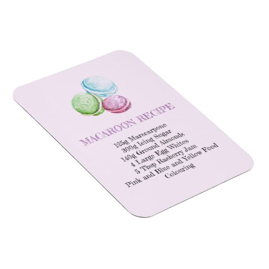 MACAROON RECIPE KITCHEN FLEXIBEL FRIDGE MAGNET MAGNEET (Rechterzijde)