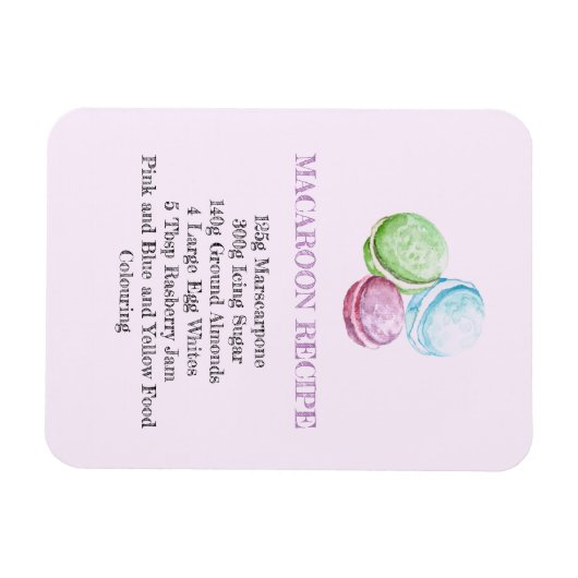 MACAROON RECIPE KITCHEN FLEXIBEL FRIDGE MAGNET MAGNEET (Horizontaal)
