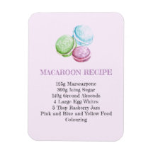 MACAROON RECIPE KITCHEN FLEXIBEL FRIDGE MAGNET